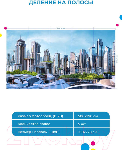 Изображение товара Фотообои листовые ФабрикаФресок Город Будущего / 585270 (500x270)