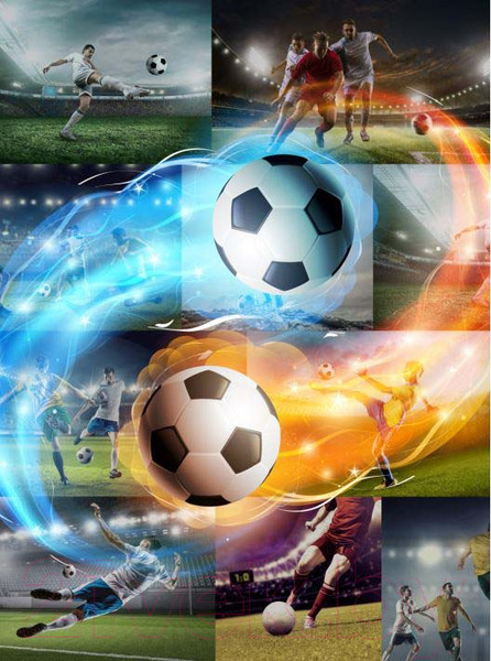 Изображение товара Фотообои листовые ФабрикаФресок Футбол Футбольный коллаж / 592270 (200x270)