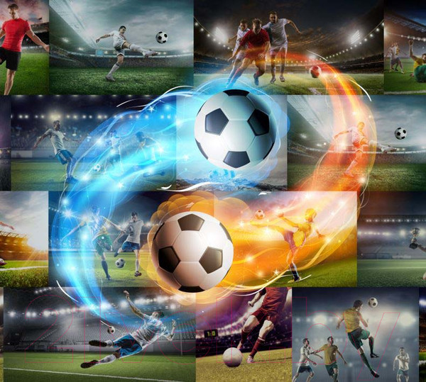 Изображение товара Фотообои листовые ФабрикаФресок Футбол Футбольный коллаж / 593270 (300x270)