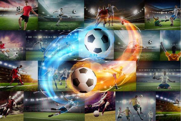 Изображение товара Фотообои листовые ФабрикаФресок Футбол Футбольный коллаж / 595270 (500x270)