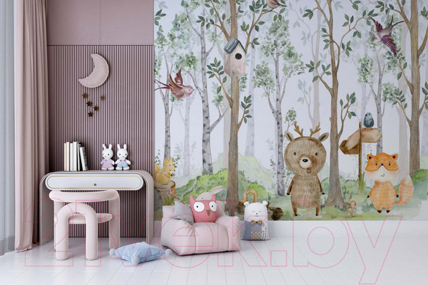 Изображение товара Фотообои листовые ФабрикаФресок Звери в лесу / 603270 (300x270)