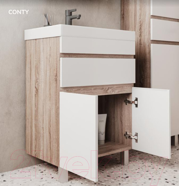 Изображение товара Тумба под умывальник Volna Conty 60.2D.1Y (напольная)