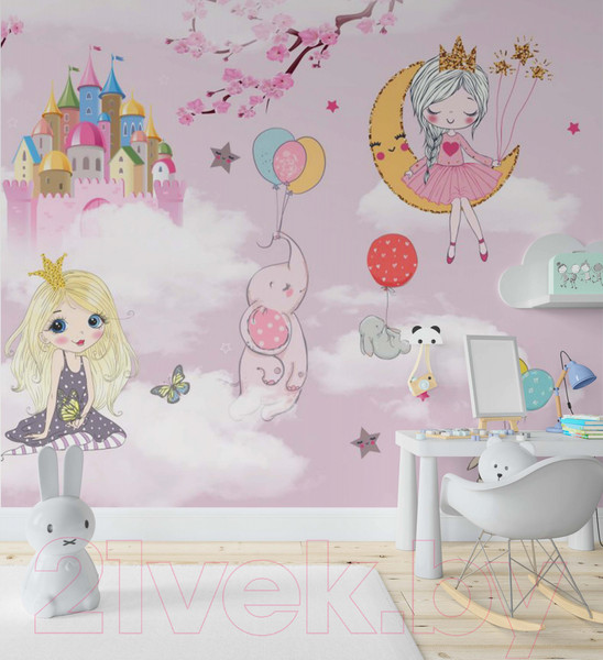 Изображение товара Фотообои листовые ФабрикаФресок Детские Принцессы на облаках / 623270 (300x270)