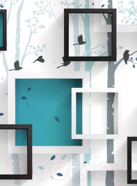 Изображение товара Фотообои листовые ФабрикаФресок Бирюзовые квадраты / 632270 (200x270)