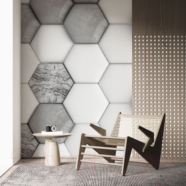 Изображение товара Фотообои листовые ФабрикаФресок Шестиугольники / 642270 (200x270)