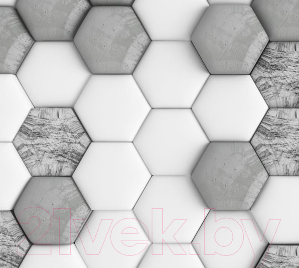 Изображение товара Фотообои листовые ФабрикаФресок Шестиугольники / 643270 (300x270)