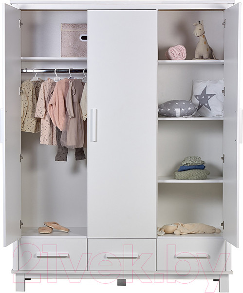 Изображение товара Шкаф Polini Kids Simple трехсекционный 3415 / 0002725.9 (белый)