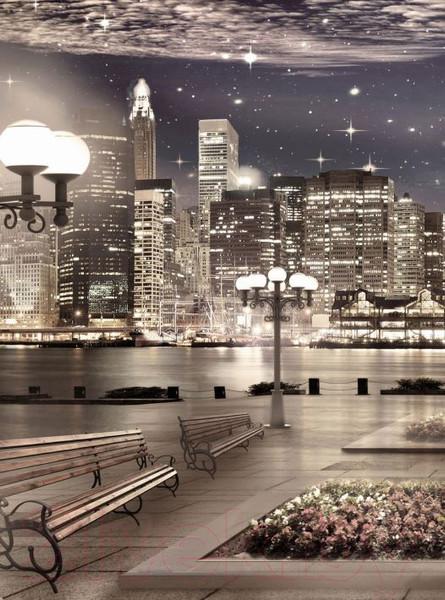 Изображение товара Фотообои листовые ФабрикаФресок Фреска Ночной Нью-Йорк / 662270 (200x270)