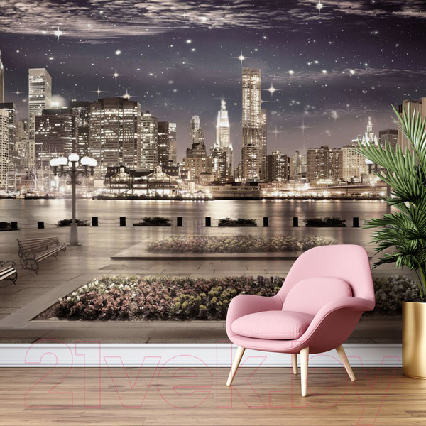Изображение товара Фотообои листовые ФабрикаФресок Фреска Ночной Нью-Йорк / 663270 (300x270)