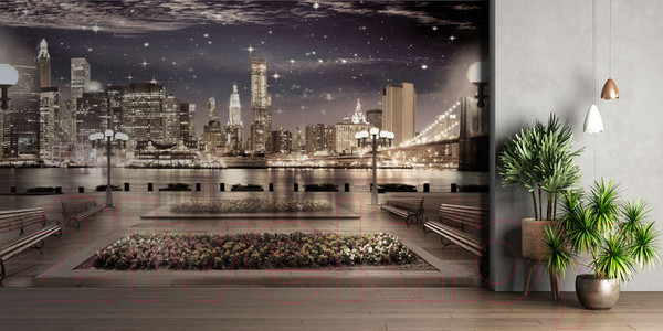 Изображение товара Фотообои листовые ФабрикаФресок Фреска Ночной Нью-Йорк / 665270 (500x270)