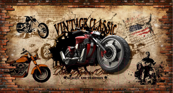 Изображение товара Фотообои листовые ФабрикаФресок Мотоцикл винтаж / 691185 (185x100)