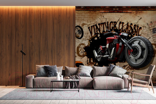 Изображение товара Фотообои листовые ФабрикаФресок Мотоцикл винтаж / 693270 (300x270)