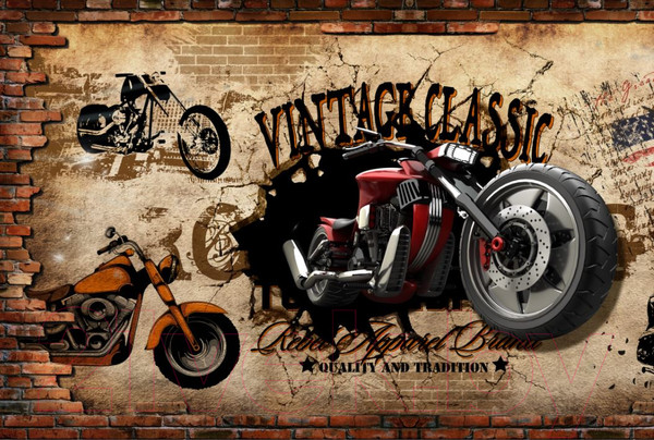 Изображение товара Фотообои листовые ФабрикаФресок Мотоцикл винтаж / 694270 (400x270)