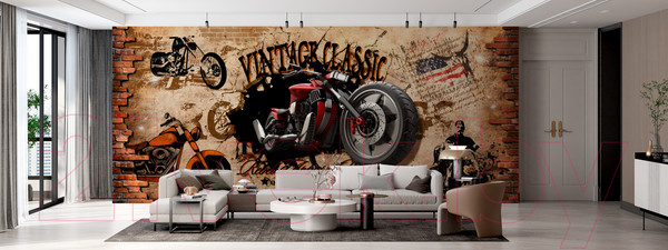 Изображение товара Фотообои листовые ФабрикаФресок Мотоцикл винтаж / 695270 (500x270)
