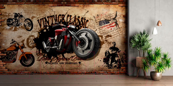 Изображение товара Фотообои листовые ФабрикаФресок Мотоцикл винтаж / 695270 (500x270)