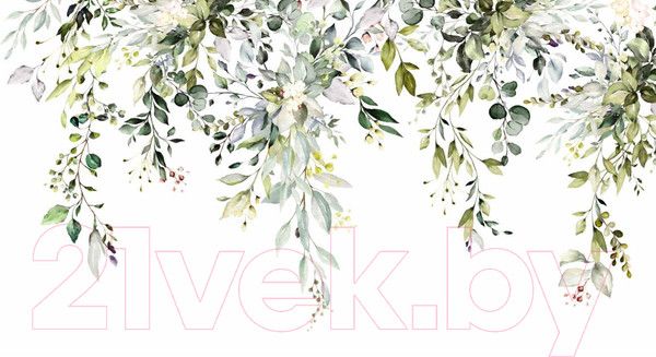 Изображение товара Фотообои листовые ФабрикаФресок Зеленый гербарий / 705270 (500x270)