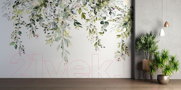 Изображение товара Фотообои листовые ФабрикаФресок Зеленый гербарий / 705270 (500x270)