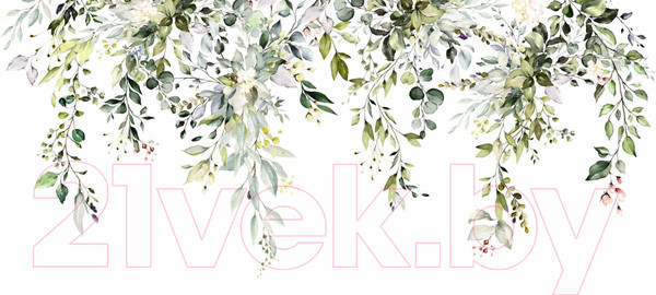 Изображение товара Фотообои листовые ФабрикаФресок Зеленый гербарий / 706270 (600x270)