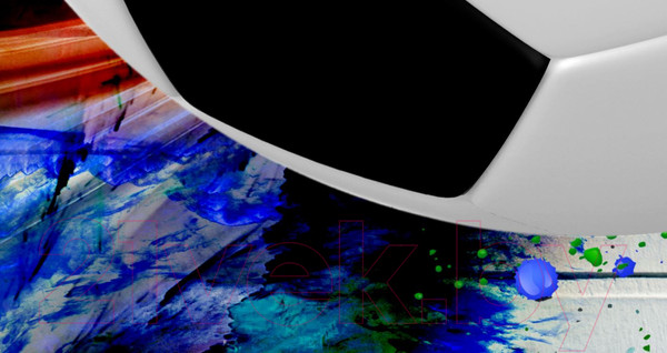 Изображение товара Фотообои листовые ФабрикаФресок Футбольный мяч с красками / 735270 (500x270)