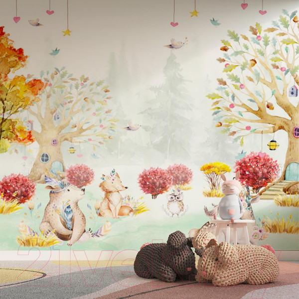 Изображение товара Фотообои листовые ФабрикаФресок Детские Сказочный лес / 753270 (300x270)