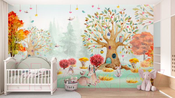 Изображение товара Фотообои листовые ФабрикаФресок Детские Сказочный лес / 755270 (500x270)