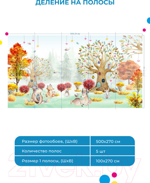 Изображение товара Фотообои листовые ФабрикаФресок Детские Сказочный лес / 755270 (500x270)