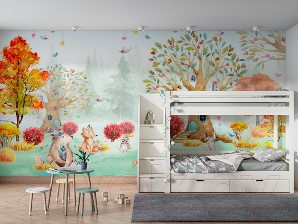 Изображение товара Фотообои листовые ФабрикаФресок Детские Сказочный лес / 755270 (500x270)