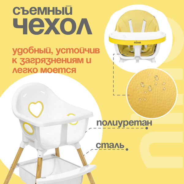Изображение товара Стульчик для кормления NINO Lark (желтый)