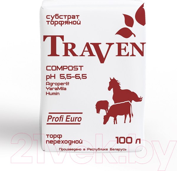 Изображение товара Субстрат Traven Компост. Торфяной питательный рН 5.5-6.5 (100л)