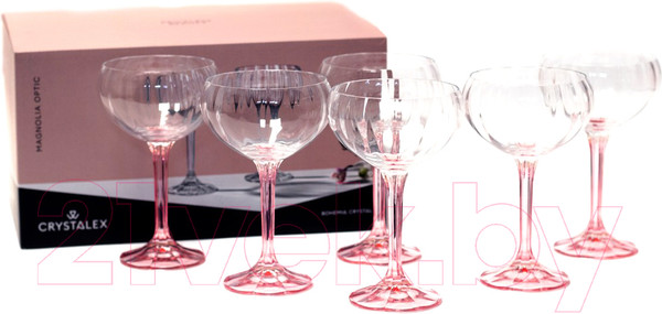 Изображение товара Набор бокалов Crystalex Magnolia Optic 40934/D5191/8/190 (6шт)
