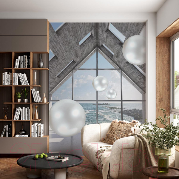 Изображение товара Фотообои листовые ФабрикаФресок 3D Шары в комнате / 812270 (200x270)