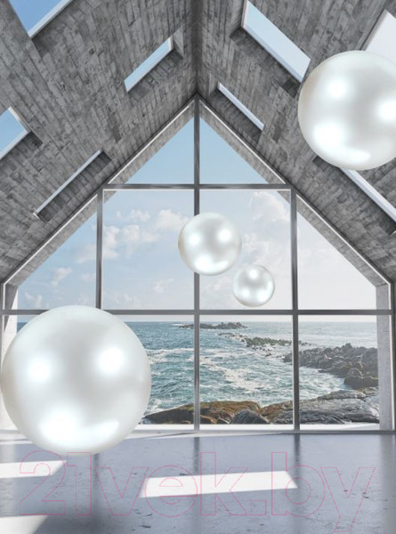 Изображение товара Фотообои листовые ФабрикаФресок 3D Шары в комнате / 812270 (200x270)