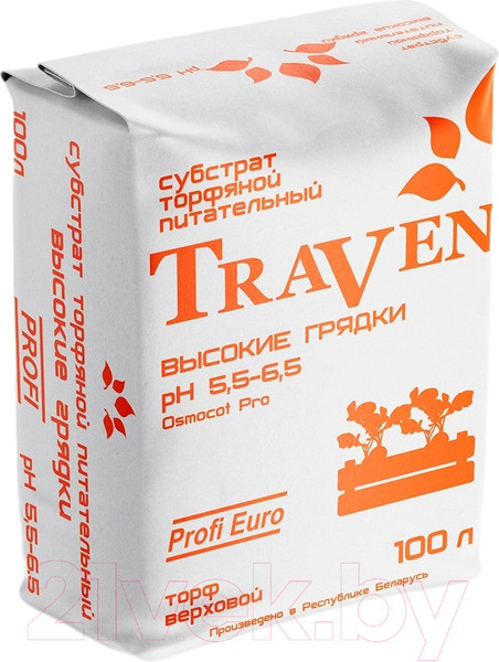 Изображение товара Субстрат Traven Высокие грядки. Торфяной питательный рН 5.5-6.5 (100л)