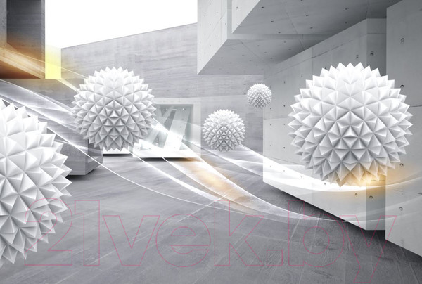 Изображение товара Фотообои листовые ФабрикаФресок 3D Шары и бетонные стены / 864270 (400x270)