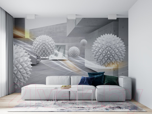 Изображение товара Фотообои листовые ФабрикаФресок 3D Шары и бетонные стены / 864270 (400x270)