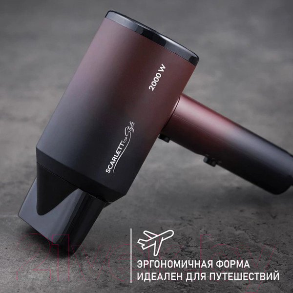 Изображение товара Фен Scarlett SC-HD70I38 (черный/красный)