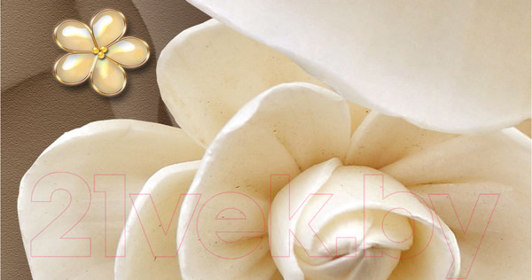 Изображение товара Фотообои листовые ФабрикаФресок 3D Цветы с бабочками / 875270 (500x270)