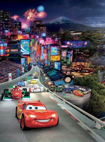 Изображение товара Фотообои листовые ФабрикаФресок Тачки в городе мультфильм / 882270 (200x270)