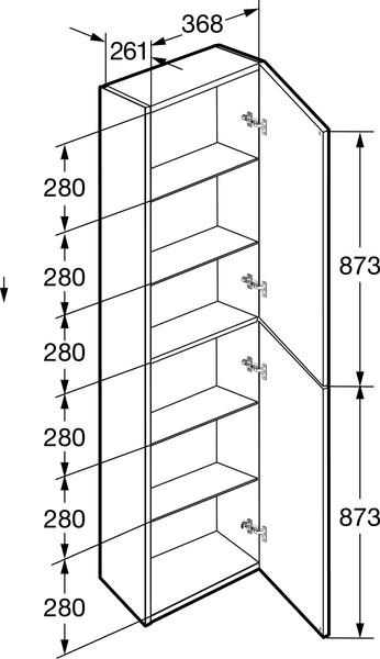 Изображение товара Шкаф-пенал для ванной Roca Ona 40 / A857635513 (зеленый матовый)