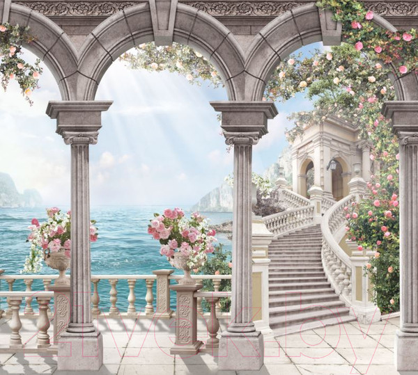 Изображение товара Фотообои листовые ФабрикаФресок Фреска с колоннами / 843270 (300x270)