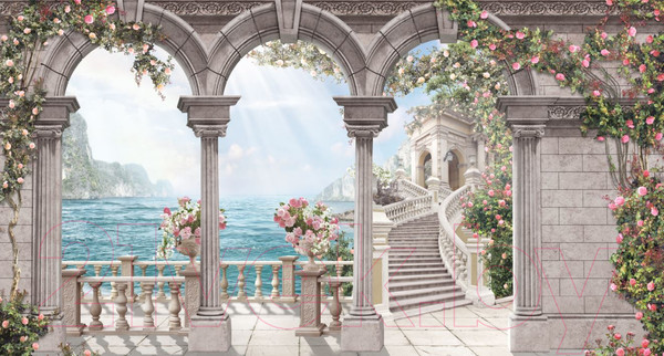 Изображение товара Фотообои листовые ФабрикаФресок Фреска с колоннами / 845270 (500x270)