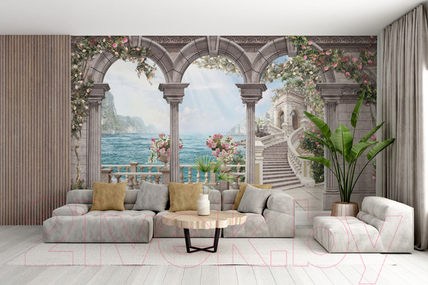 Изображение товара Фотообои листовые ФабрикаФресок Фреска с колоннами / 845270 (500x270)