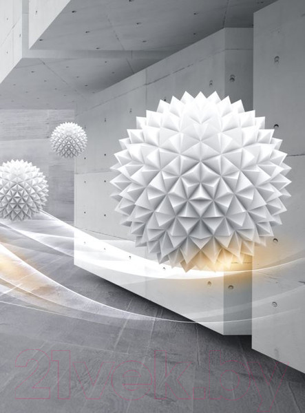 Изображение товара Фотообои листовые ФабрикаФресок 3D Шары и бетонные стены / 862270 (200x270)