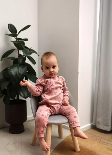 Изображение товара Набор комбинезонов для малышей MOWbaby Birds / 1282 (Rose, р.80)