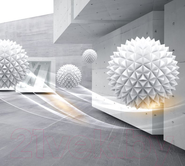 Изображение товара Фотообои листовые ФабрикаФресок 3D Шары и бетонные стены / 863270 (300x270)