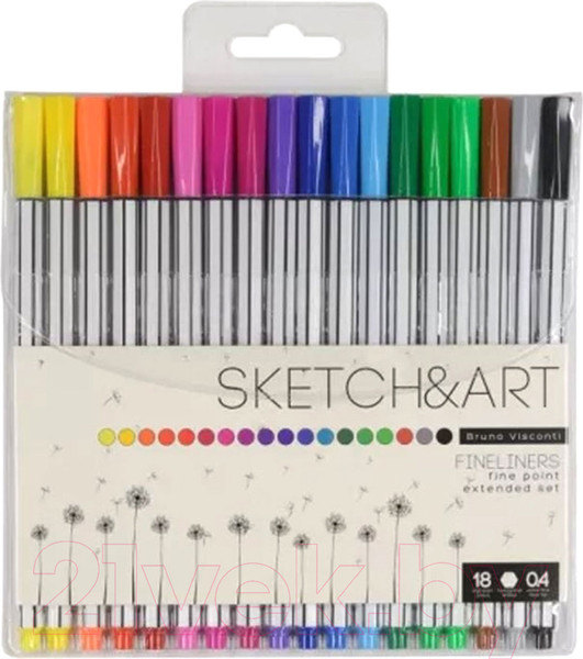 Изображение товара Набор капиллярных ручек Bruno Visconti Sketch&Art. Fineliner / 36-0012 (18цв)