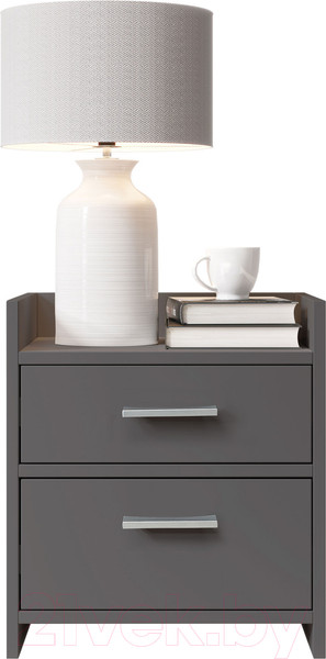 Изображение товара Прикроватная тумба Stolline Карло 2 ящика / 514.02 (графит)