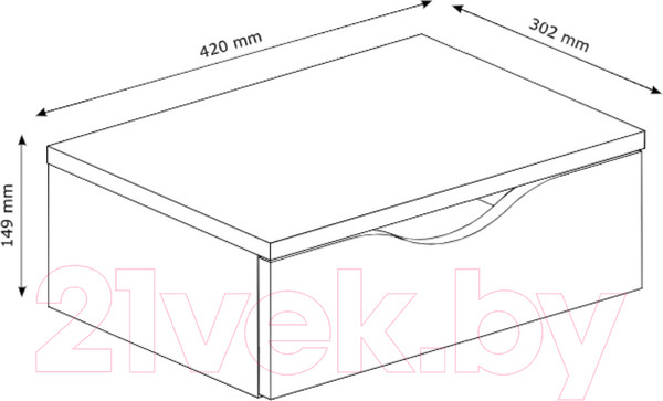 Изображение товара Прикроватная тумба Stolline Луки 1 ящик / 508.03 (графит)