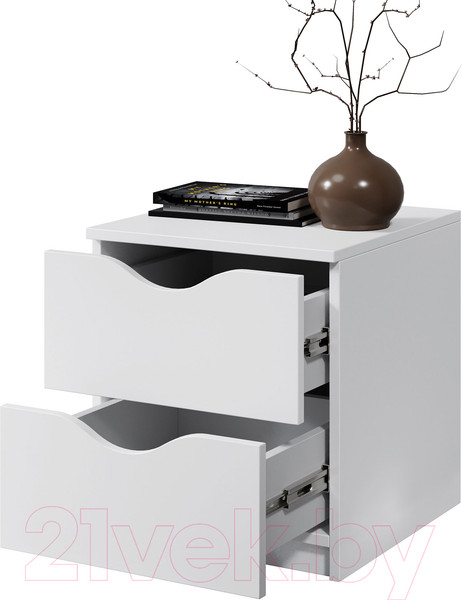 Изображение товара Прикроватная тумба Stolline Луки 2 ящика / 508.01 (белый)