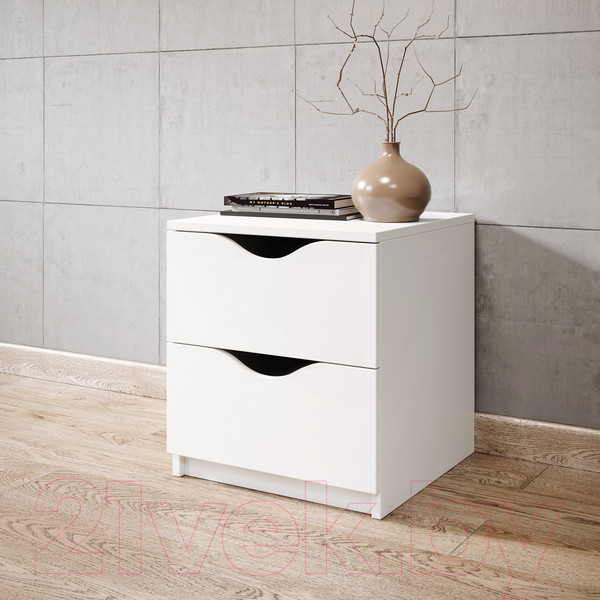 Изображение товара Прикроватная тумба Stolline Луки 2 ящика / 508.01 (белый)